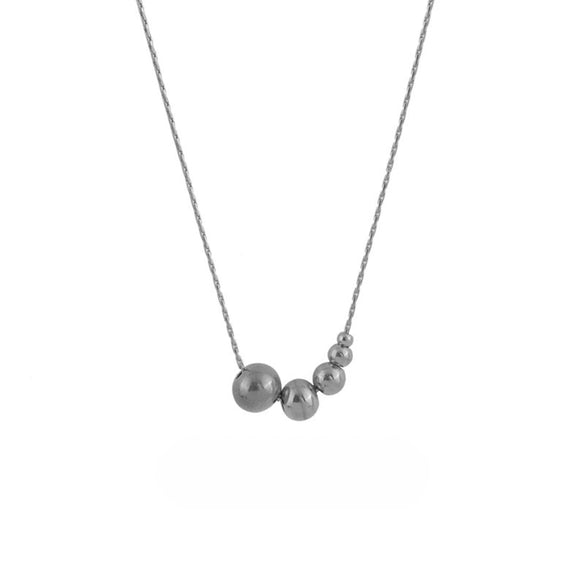Women's Titanium Steel Geometric Bead Necklace With Electroplating And Bamboo Chain Style Ins Niche Design