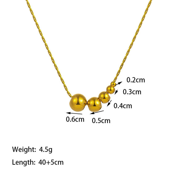 Women's Titanium Steel Geometric Bead Necklace With Electroplating And Bamboo Chain Style Ins Niche Design