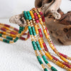 Women's 316L Stainless Steel Geometric Beaded Emperor Stone Necklace Goldplated Popular Jewelry