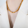 Women's 316L Stainless Steel Geometric Beaded Emperor Stone Necklace Goldplated Popular Jewelry
