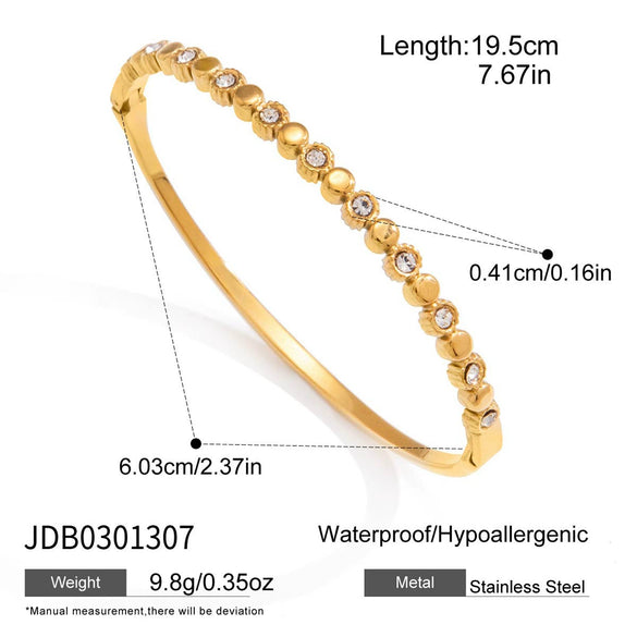 Women's Titanium Steel Geometric Bracelet With Rhinestone Clasp Electroplated Stainless Steel Non Fading Light Luxury Jewelry