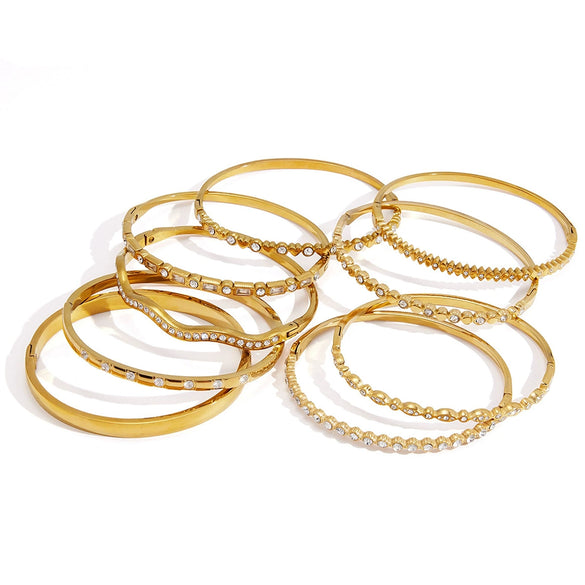 Women's Titanium Steel Geometric Bracelet With Rhinestone Clasp Electroplated Stainless Steel Non Fading Light Luxury Jewelry