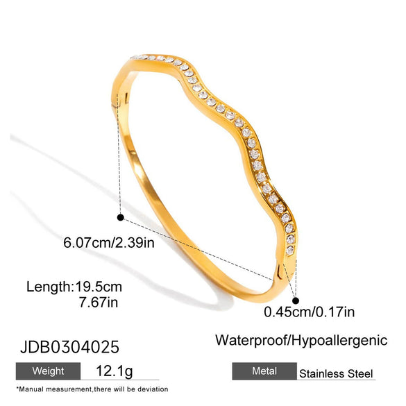Women's Titanium Steel Geometric Bracelet With Rhinestone Clasp Electroplated Stainless Steel Non Fading Light Luxury Jewelry