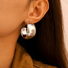 Women's 316L Stainless Steel Geometric C Shaped Light Luxury Wide Glaze Exaggerated Earrings Pvd Color Retaining Electroplated