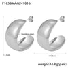Women's 316L Stainless Steel Geometric C Shaped Light Luxury Wide Glaze Exaggerated Earrings Pvd Color Retaining Electroplated