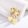 Women's Titanium Steel Geometric Clover Ear Studs Earrings With Electroplating