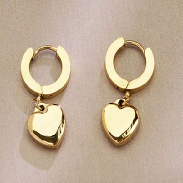 Women's Titanium Steel Geometric Clover Ear Studs Earrings With Electroplating