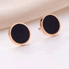 Women's Titanium Steel Geometric Clover Ear Studs Earrings With Electroplating