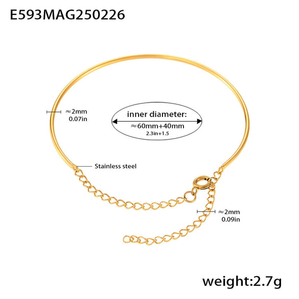 Women's 316L Stainless Steel Geometric Coil Bracelet Pvd Electroplated Real Gold Jewelry