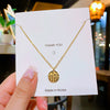 Women's Titanium Steel Geometric Cross Chain Necklace With 18K Gold Plated Electroplating Light Luxury Style