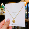 Women's Titanium Steel Geometric Cross Chain Necklace With 18K Gold Plated Electroplating Light Luxury Style