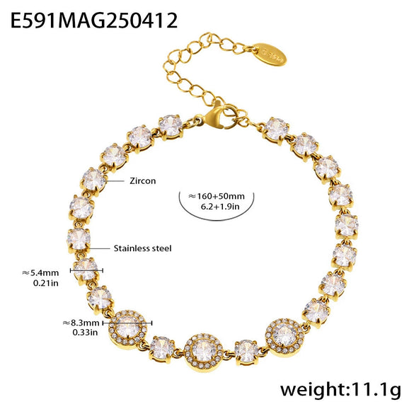Women's Titanium Steel Geometric Design Electroplated Bracelet Jewelry