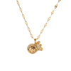 Women's Titanium Steel Geometric Diamond Plated Money Bag Pendant Water Wave Chain Necklace