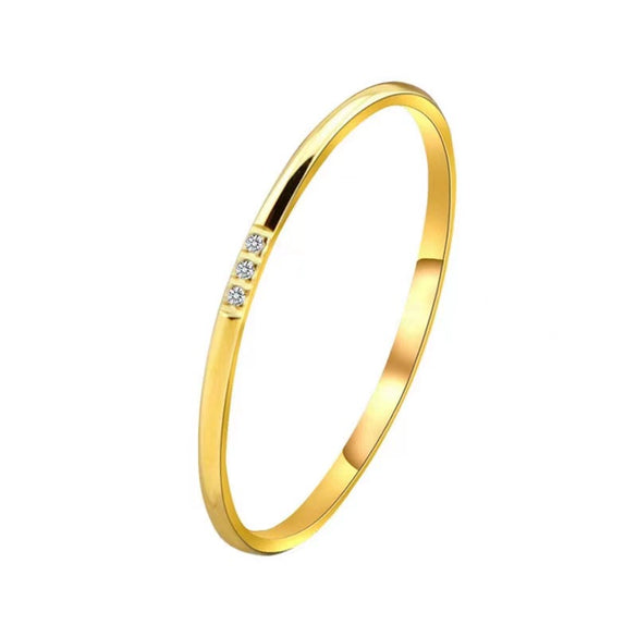 Women's Titanium Steel Geometric Diamond Ring