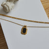 Women's Titanium Steel Geometric Double Layer Stacked Necklace Chain With Figaro Chain And Electroplating Treatment