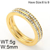 Women's Titanium Steel Geometric Double Row Circle Ring With Full Rhinestone Inlay Electroplated Stainless Steel Fashion Jewelry