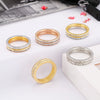 Women's Titanium Steel Geometric Double Row Circle Ring With Full Rhinestone Inlay Electroplated Stainless Steel Fashion Jewelry