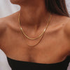Women's Titanium Steel Geometric Doublelayer Twist Necklace With Electroplating And Snake Bone Chain