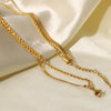 Women's Titanium Steel Geometric Doublelayer Twist Necklace With Electroplating And Snake Bone Chain