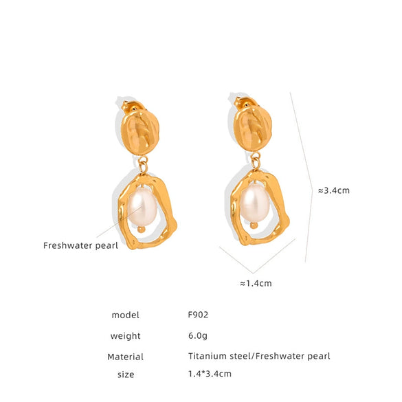 Women's 316L Stainless Steel Geometric Electroplated Allmatch Earrings