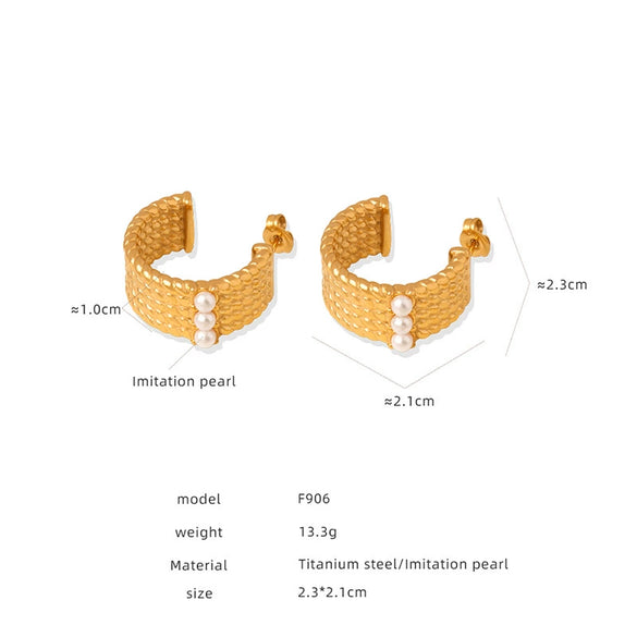 Women's 316L Stainless Steel Geometric Electroplated Allmatch Earrings