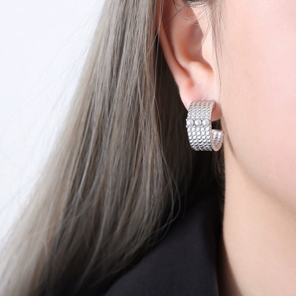 Women's 316L Stainless Steel Geometric Electroplated Allmatch Earrings