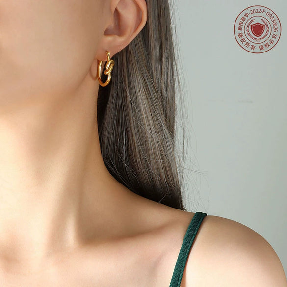 Women's Titanium Steel Geometric Electroplated Earrings