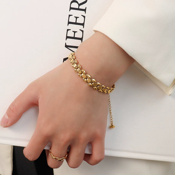 Women's 316L Stainless Steel Geometric Electroplated Jewelry Bracelet