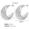 Women's 316L Stainless Steel Geometric Electroplating Cshaped Halfmoon Hollow Simple Smooth Earrings