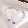 Women's Titanium Steel Geometric Flower Style Electroplating Bracelet Jewelry