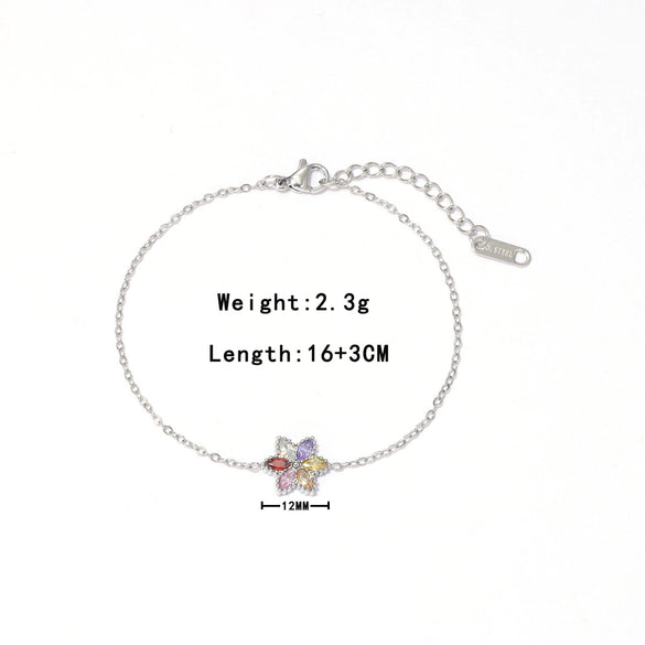 Women's Titanium Steel Geometric Flower Style Electroplating Bracelet Jewelry