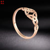 Women's Titanium Steel Geometric Flower Triangle Tassel Ring With Polished Natural Style Design