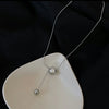 Women's Titanium Steel Geometric Gold Ball Necklace Minimalist Snake Chain Electroplated Non Tarnish Clavicle Chain