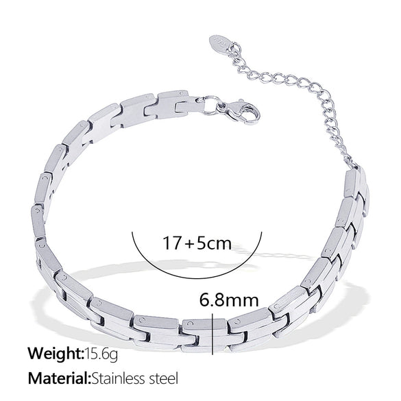 Women's 316L Stainless Steel Geometric Gold Plated Electroplated Minimalist Bracelet Jewelry