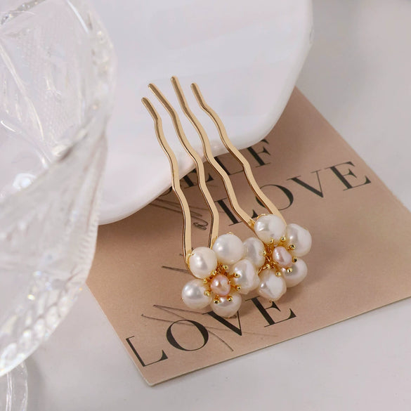 Women's Titanium Steel Geometric Handmade Ushaped Pearl Hairpin