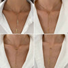 Women's Titanium Steel Geometric Heart Shape Pullout Clavicle Chain Necklace With Electroplating And Snake Bone Chain Style