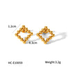 Women's Titanium Steel Geometric Hollow Electroplated Earrings