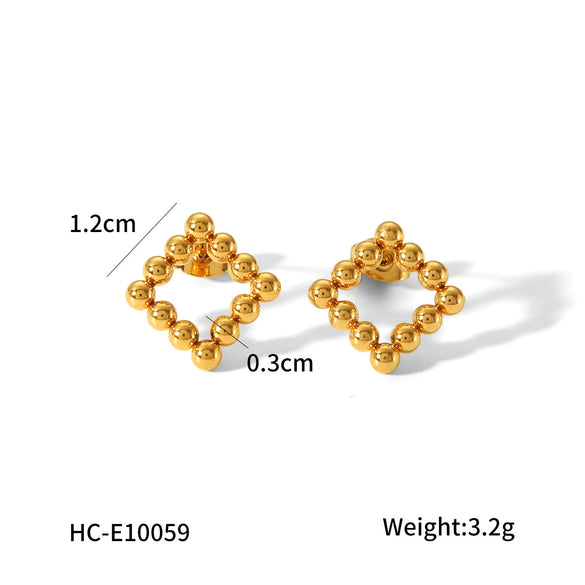 Women's Titanium Steel Geometric Hollow Electroplated Earrings