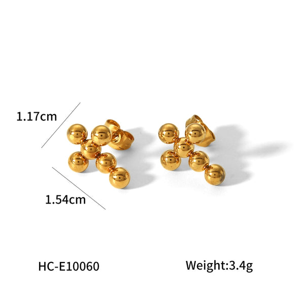 Women's Titanium Steel Geometric Hollow Electroplated Earrings