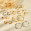 Women's Titanium Steel Geometric Hollow Electroplated Earrings