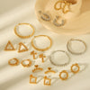 Women's Titanium Steel Geometric Hollow Electroplated Earrings