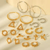 Women's Titanium Steel Geometric Hollow Electroplated Earrings