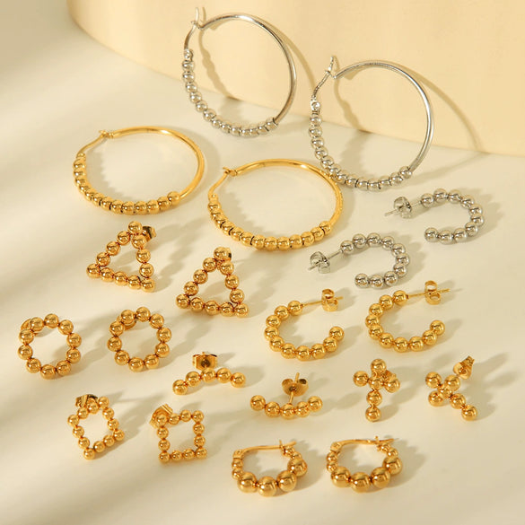 Women's Titanium Steel Geometric Hollow Electroplated Earrings
