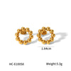 Women's Titanium Steel Geometric Hollow Electroplated Earrings
