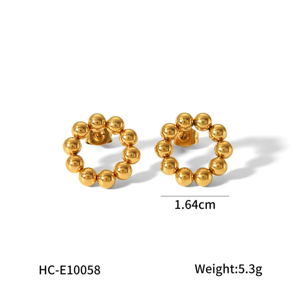 Women's Titanium Steel Geometric Hollow Electroplated Earrings