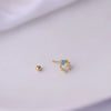 Women's Titanium Steel Geometric Inlaid Zircon Ear Nail Earrings