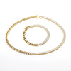 Women's 316L Stainless Steel Geometric Jewelry Necklace And Ot Buckle Ochain Bracelet With Electroplating