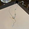 Women's Titanium Steel Geometric Light Luxury Necklace With Inlaid Zircon And Mixed Gem Inlay Cross Chain
