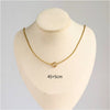 Women's Titanium Steel Geometric Love Necklace With O Word Chain Set With Diamonds And Plated 18K Gold