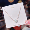 Women's Titanium Steel Geometric Mermaid Pearl Necklace With Electroplating